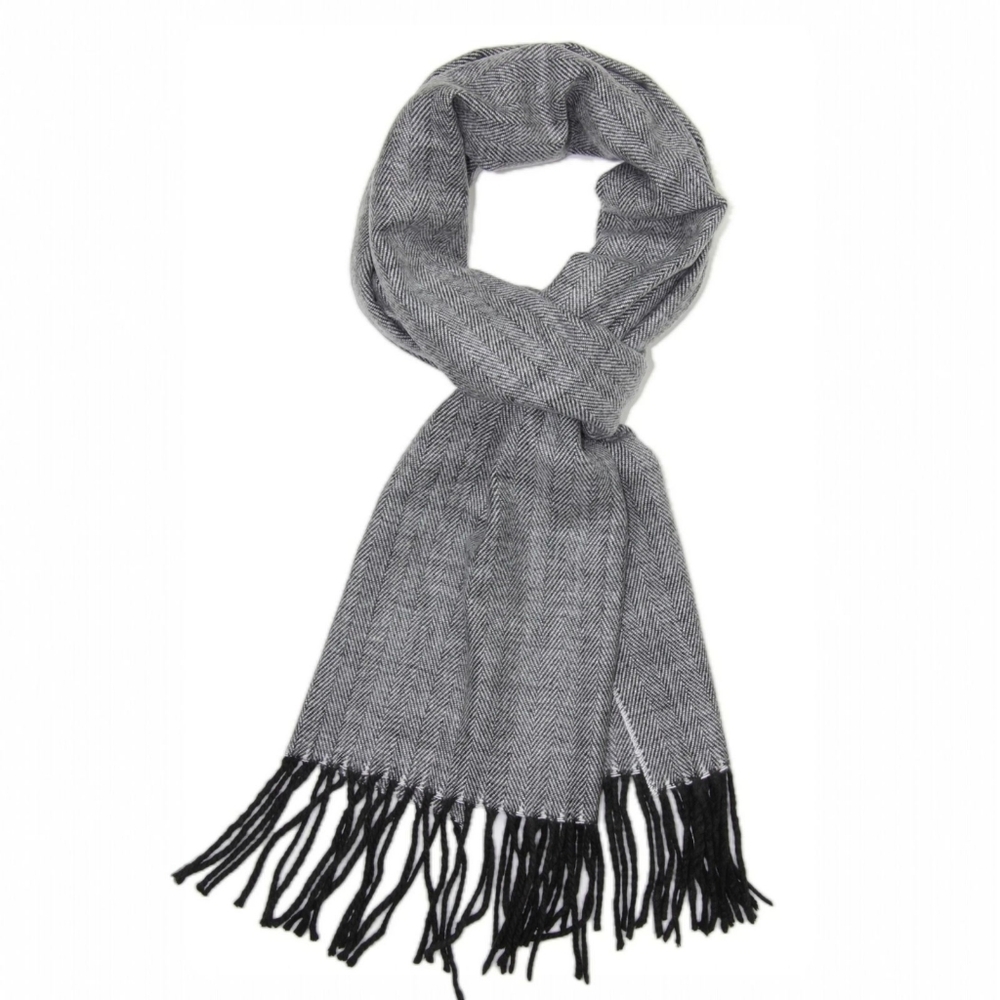Gray Herringbone Men's Scarf